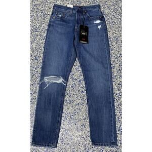 Levi's 501 Button Fly Skinny High Rise Jeans Women's Size 24 x 28 Distressed NEW